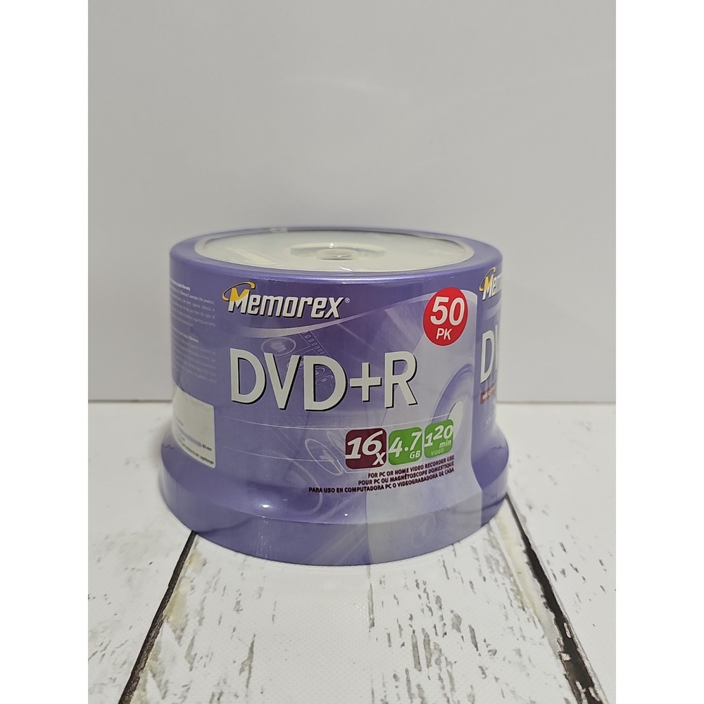NEW! FACTORY SEALED! Memorex DVD+R 50 Pack 16X 4.7GB 120 Min.